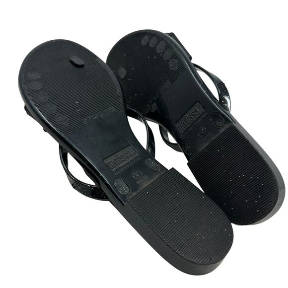 Melissa Harmonic Bow Flip Flop Thong Sandals Black Size US 9 - Picture 12 of 14